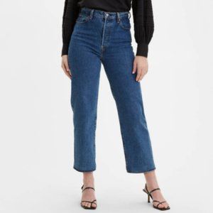 Levi's Ribcage Straight Ankle Jeans, Georgie Wash - Size 24